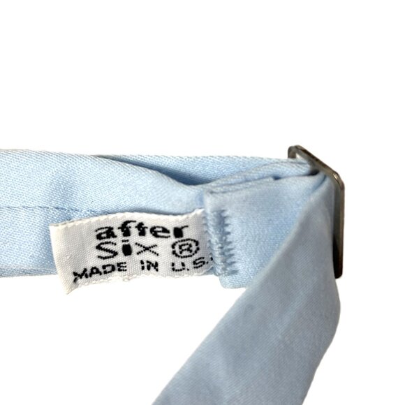 After Six Powder Blue Bow Tie Satin Finish Soft Pastel Blue VTG 80’s - Picture 5 of 6